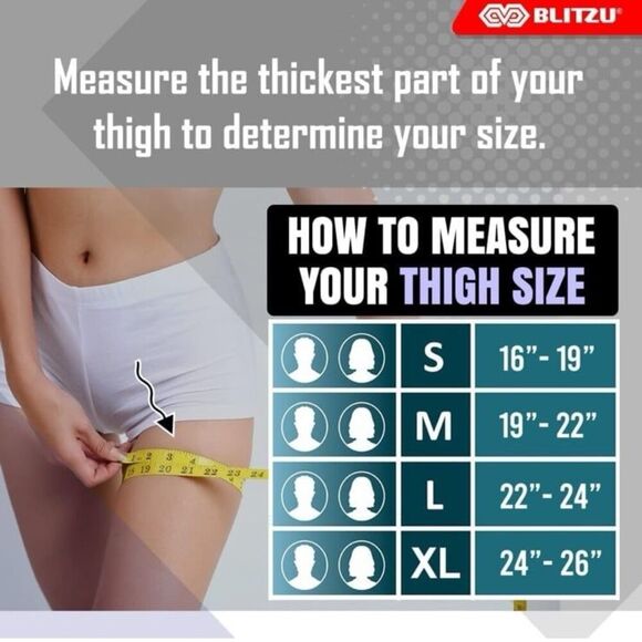 New BLITZU Thigh Compression Sleeves (Pair) Quad, Groin and Hamstring Support. U - Picture 6 of 10
